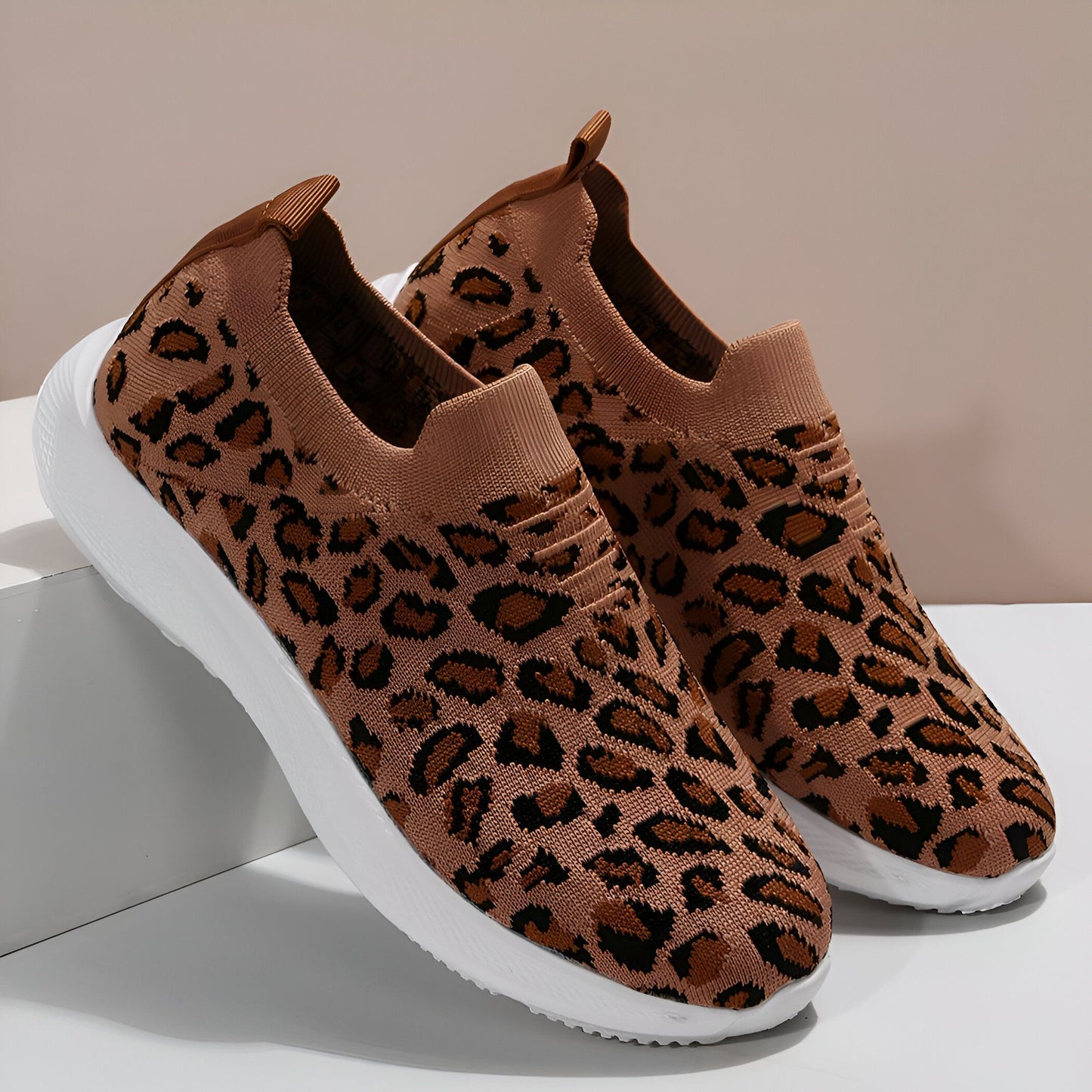 Mocassins Femme: Confortables en Maille Motif Léopard