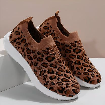 Mocassins Femme: Confortables en Maille Motif Léopard