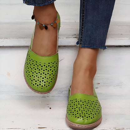 Mocassins Femme Ajourés Compensés - Style Vintage