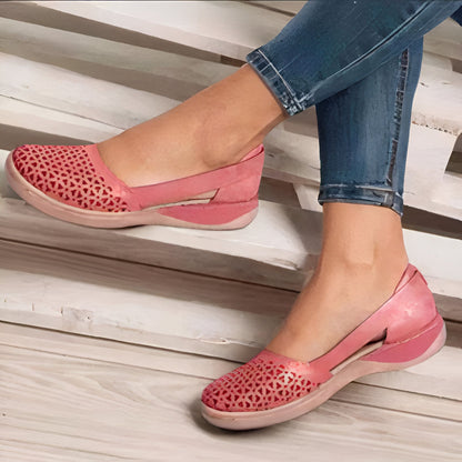 Mocassins Femme Ajourés Compensés - Style Vintage