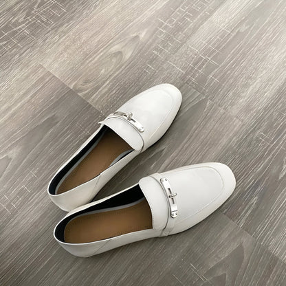 Élite Mocassins Cuir Véritable Talon Carré Léger