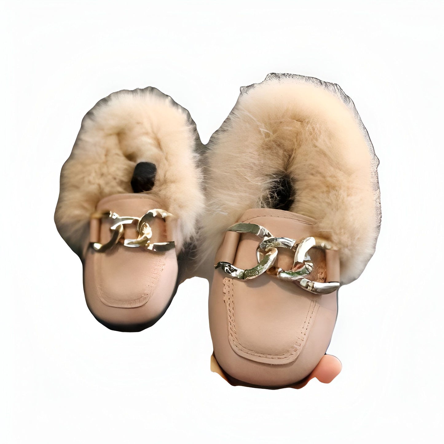 LumaKids Mocassins Fille Laine Douce Hiver Chaudes