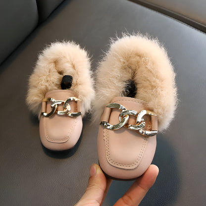 LumaKids Mocassins Fille Laine Douce Hiver Chaudes