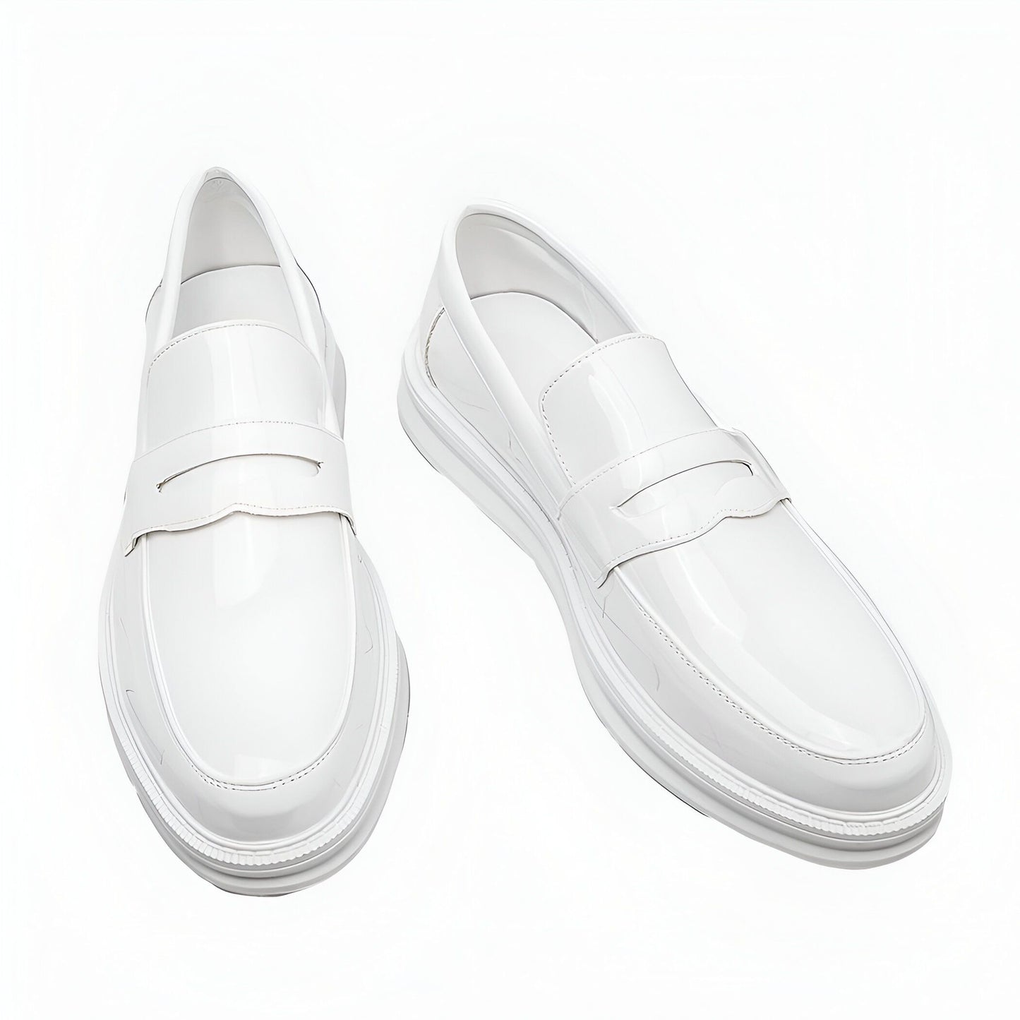 LuxeStep Mocassins Blancs Cuir Synthétique Homme