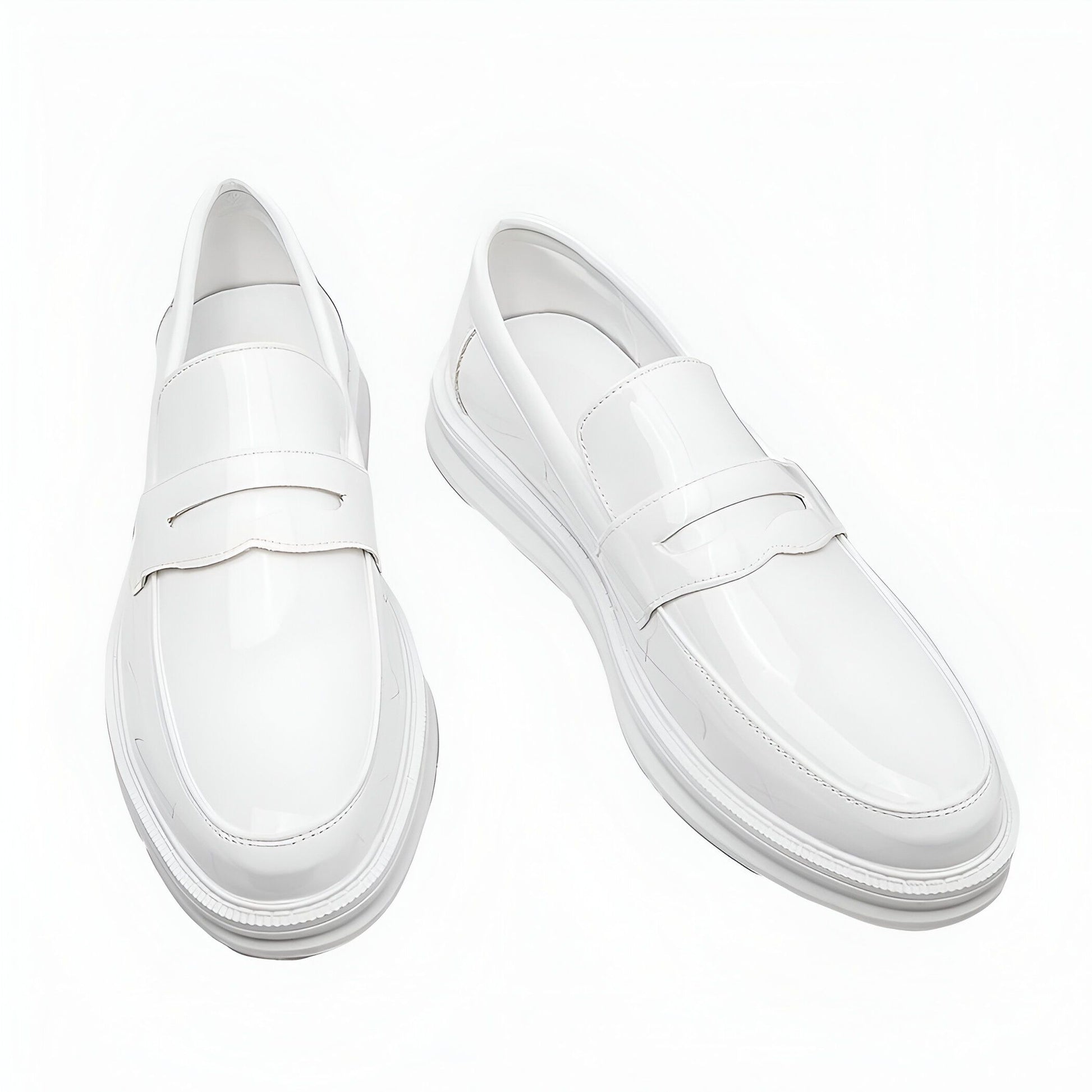LuxeStep Mocassins Blancs Cuir Synthétique Homme