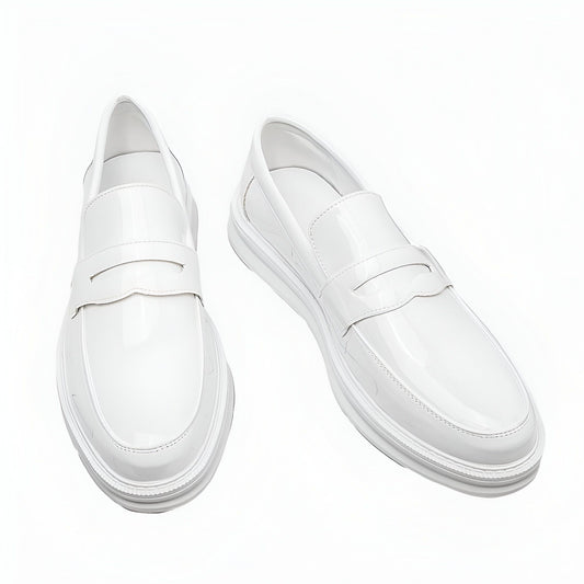 LuxeStep Mocassins Blancs Cuir Synthétique Homme