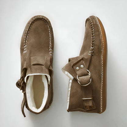 Nova Mocassins Fourrés Simili Cuir Style Indien Boucle
