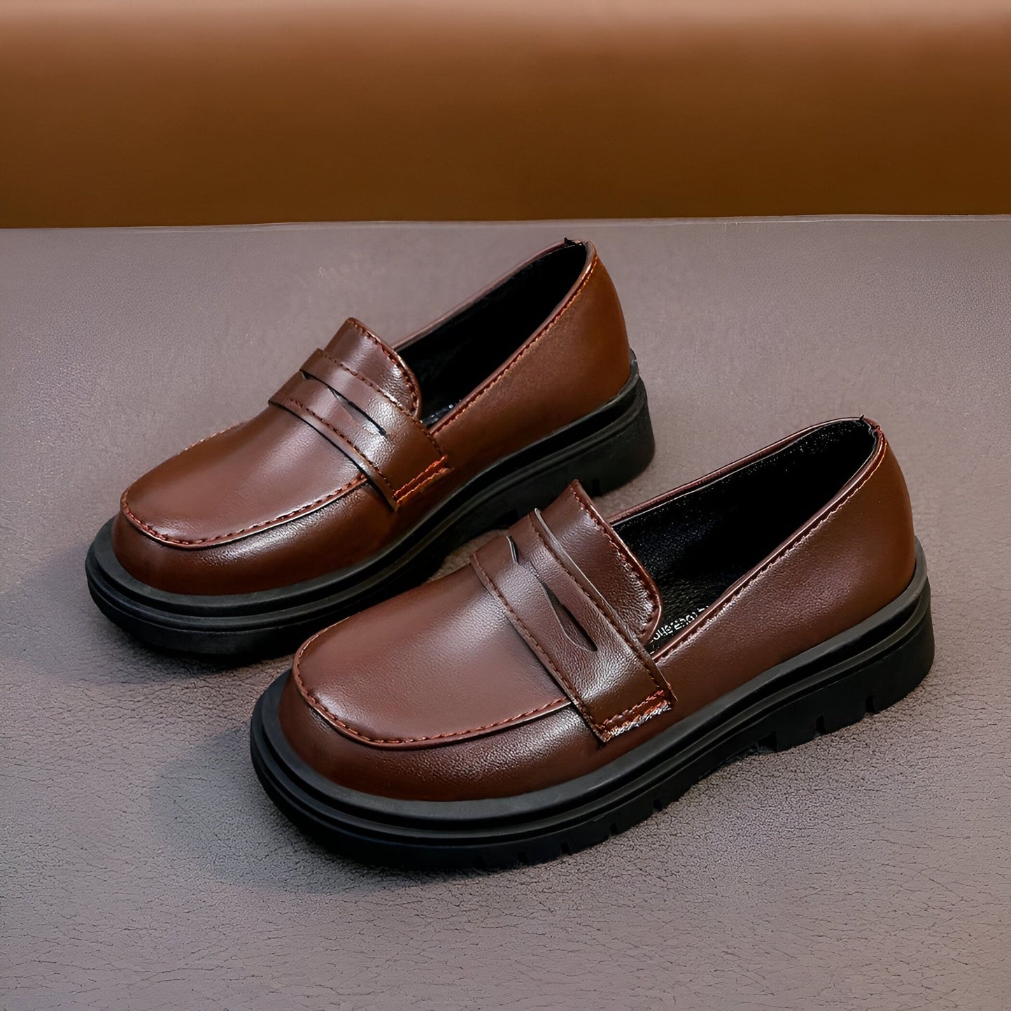 Luxe Mocassins Garçon Cuir Semelle Épaisse Habillés