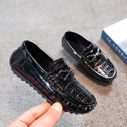 LuxeKids Mocassins Garçon Cuir Vernis Élégants