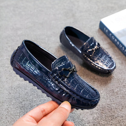 LuxeKids Mocassins Garçon Cuir Vernis Élégants