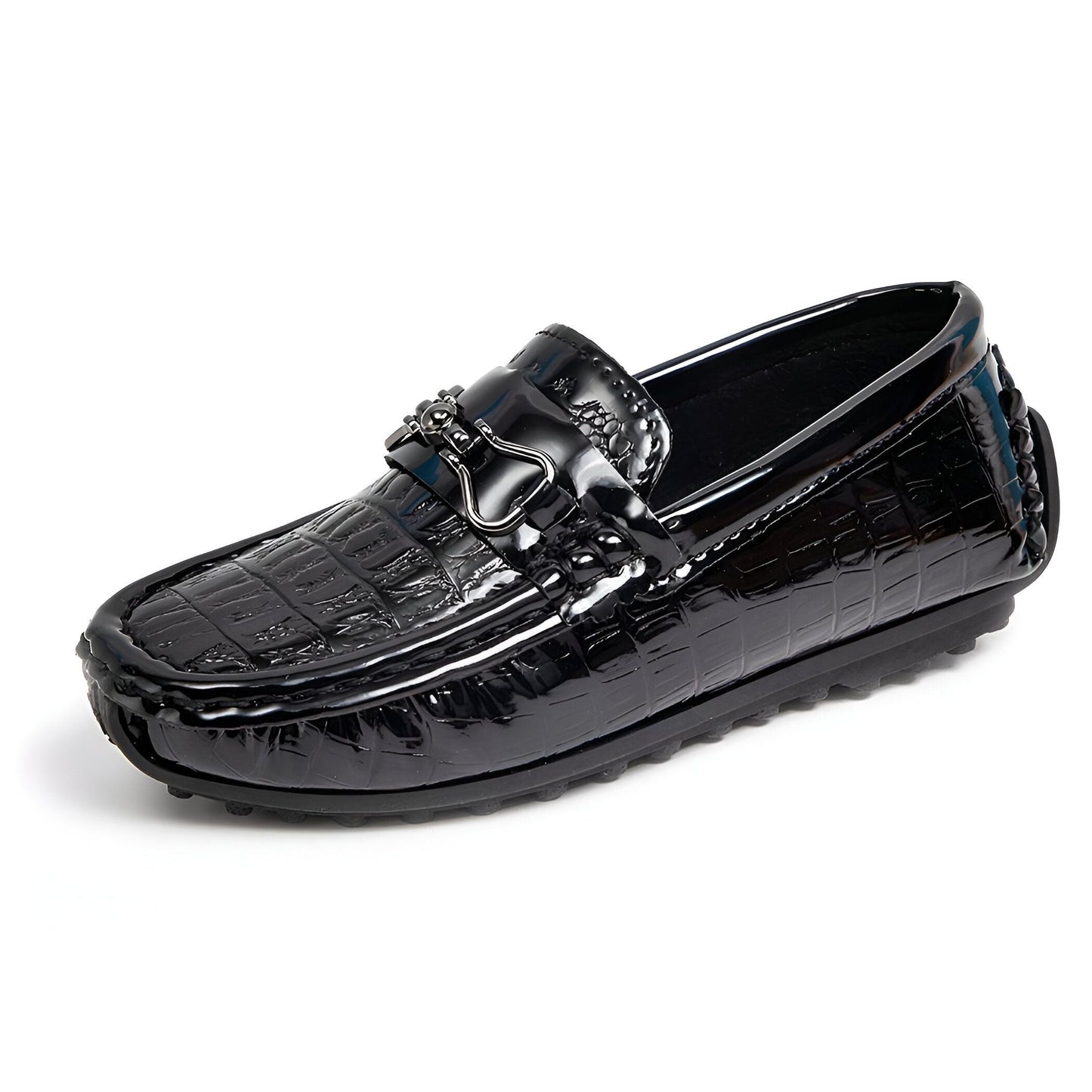 LuxeKids Mocassins Garçon Cuir Vernis Élégants