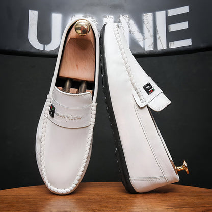 Mocassins Blancs – Cuir Synthétique, Style Urbain