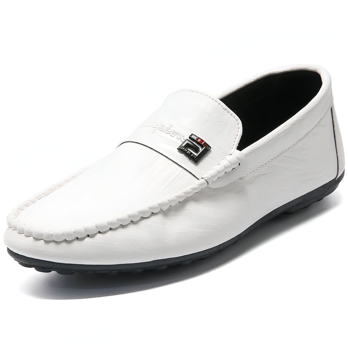 Mocassins Blancs – Cuir Synthétique, Style Urbain