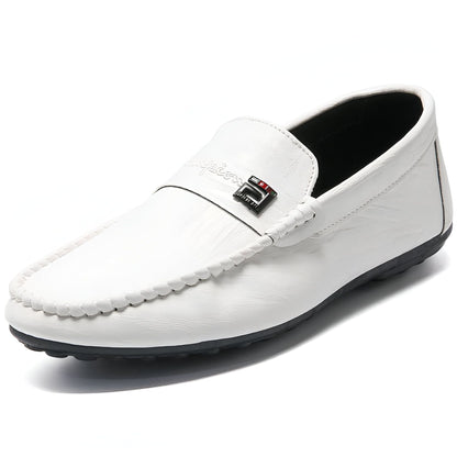 Mocassins Blancs – Cuir Synthétique, Style Urbain