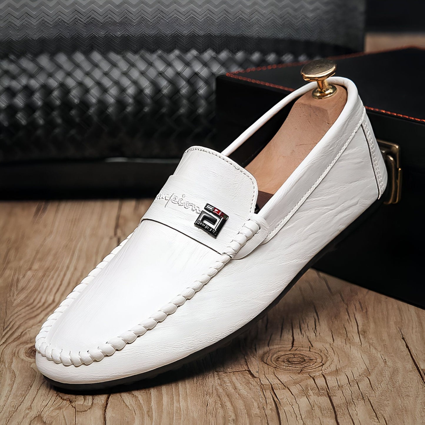 Mocassins Blancs – Cuir Synthétique, Style Urbain
