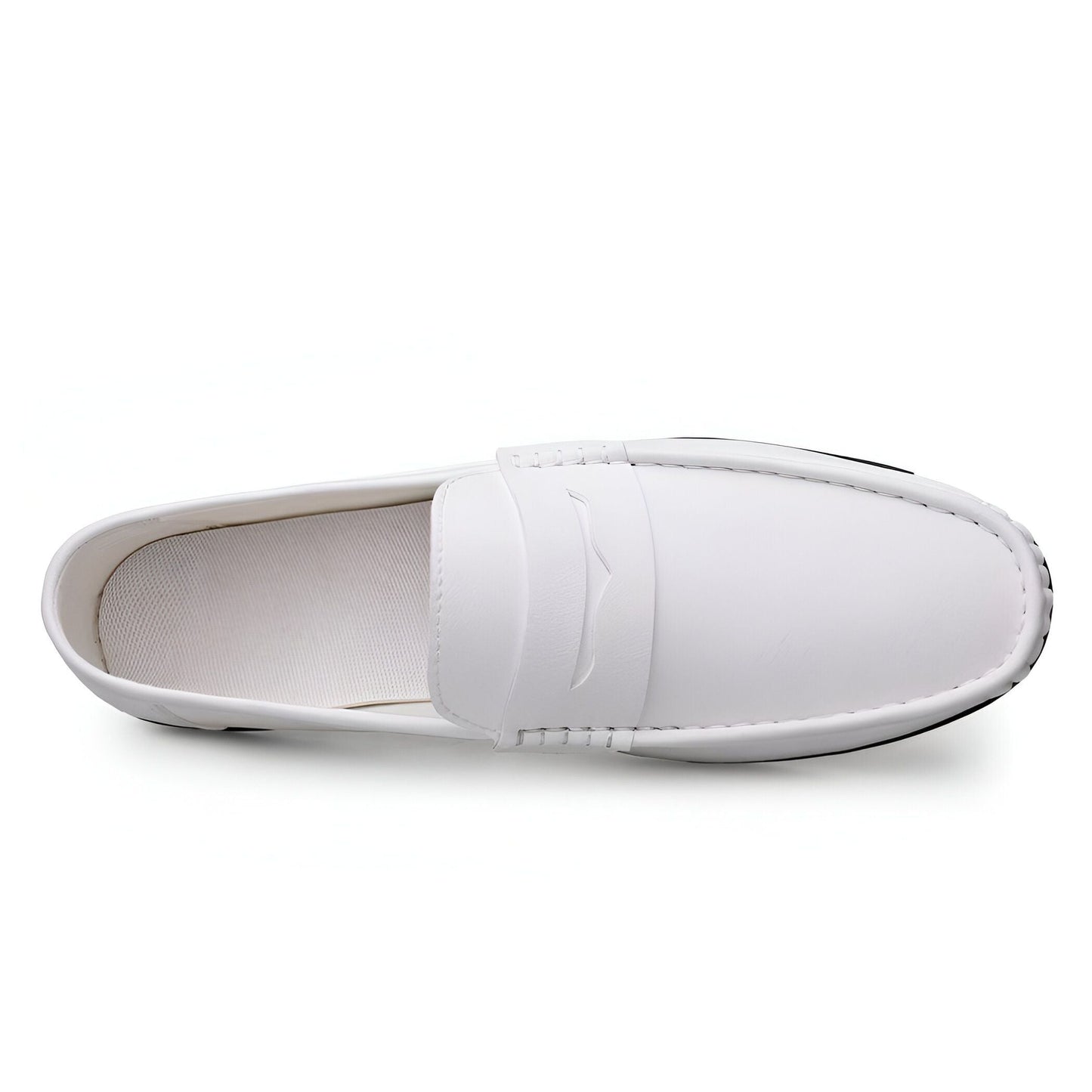 LuxeFoot Mocassins Homme Blanc Simili Cuir Soigné