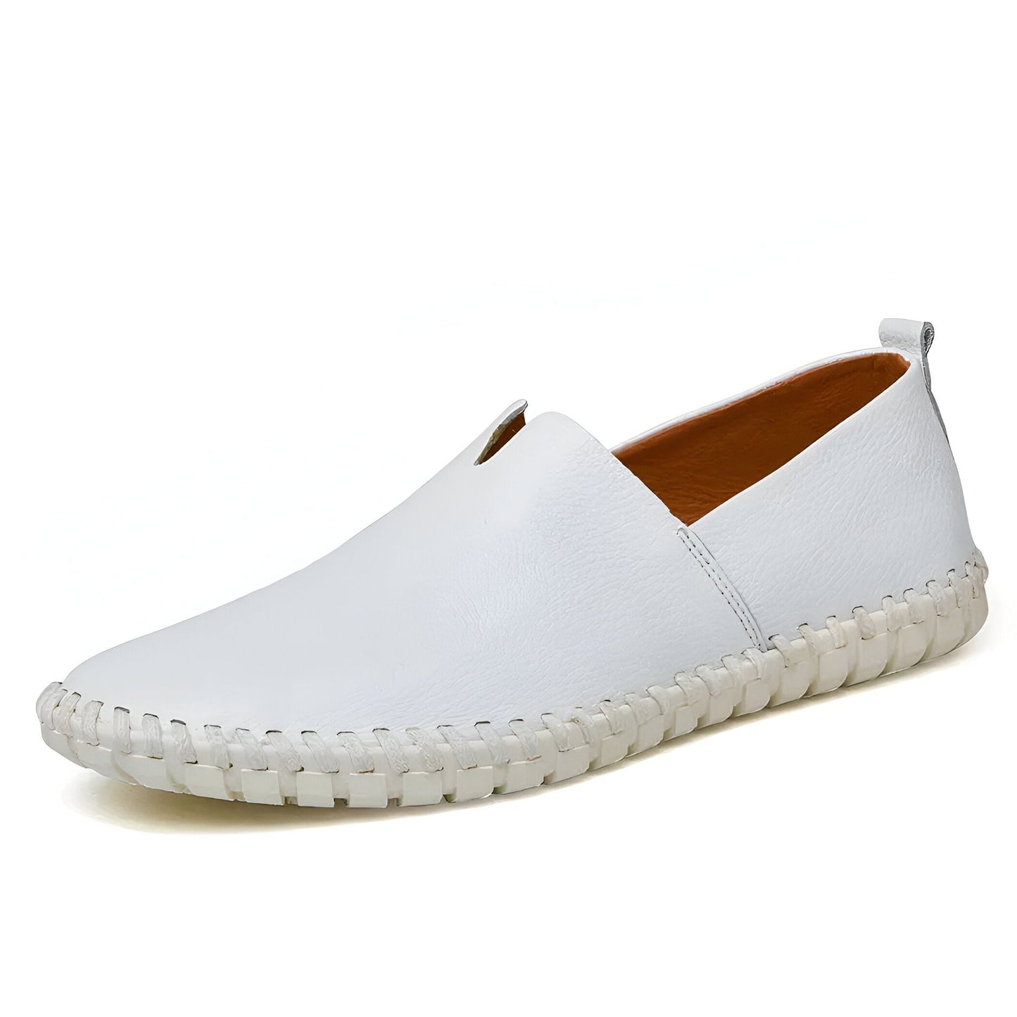 Nova Mocassins Homme Blancs Décontractés en Simili Cuir