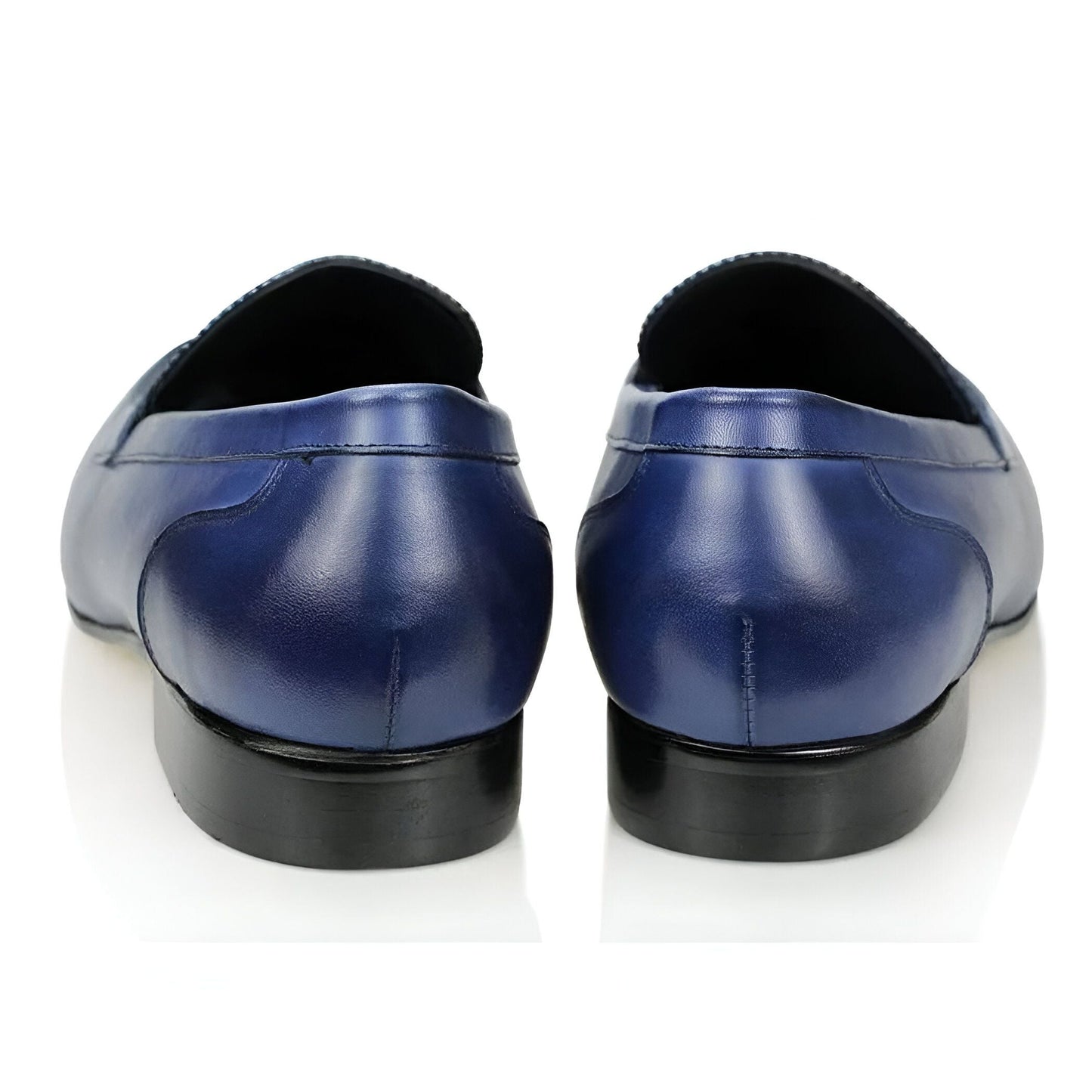 Élégance Mocassins Homme Cuir Véritable Bleu