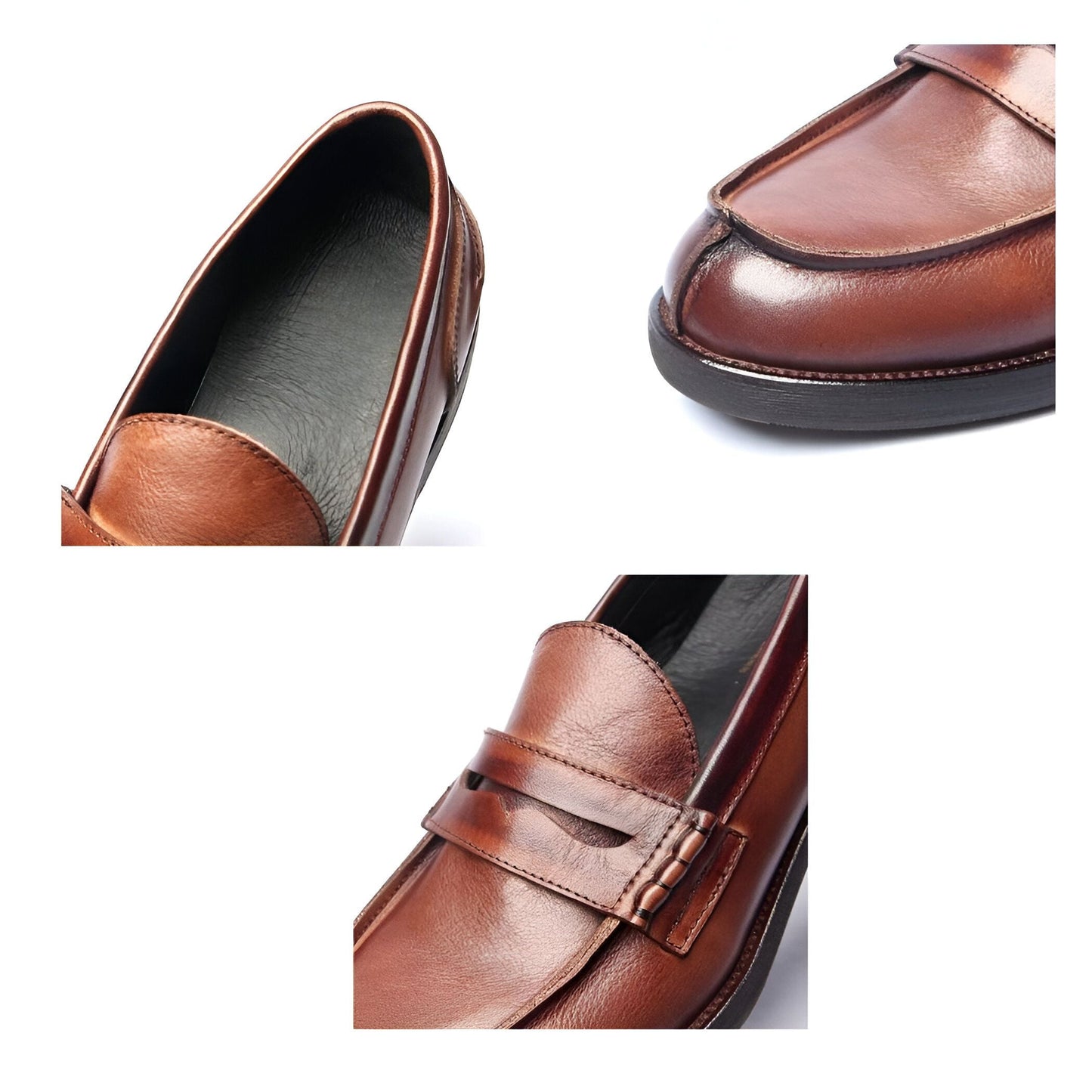 NobleWalk Mocassins homme cuir véritable marron noir