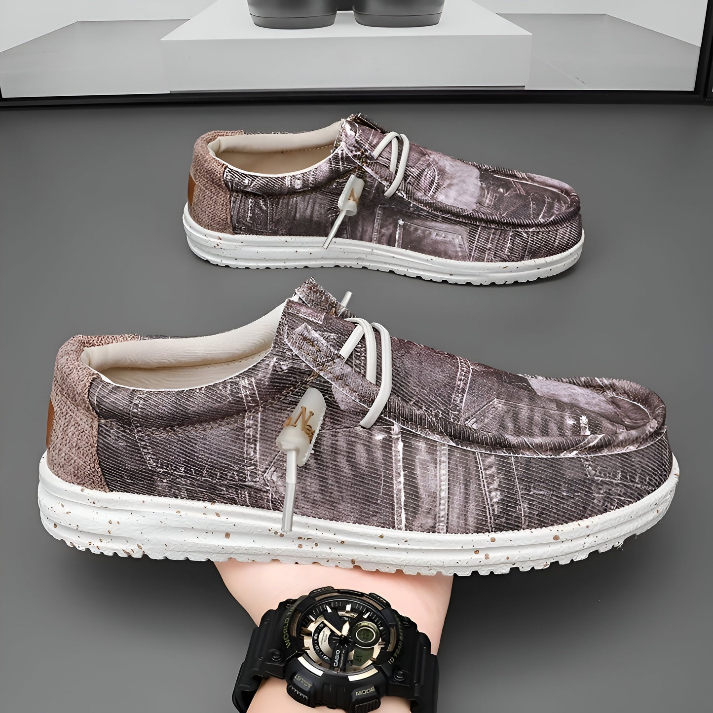 NOVA Mocassins Homme Respirants Effet Jeans