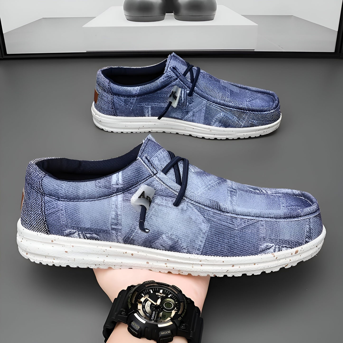 NOVA Mocassins Homme Respirants Effet Jeans