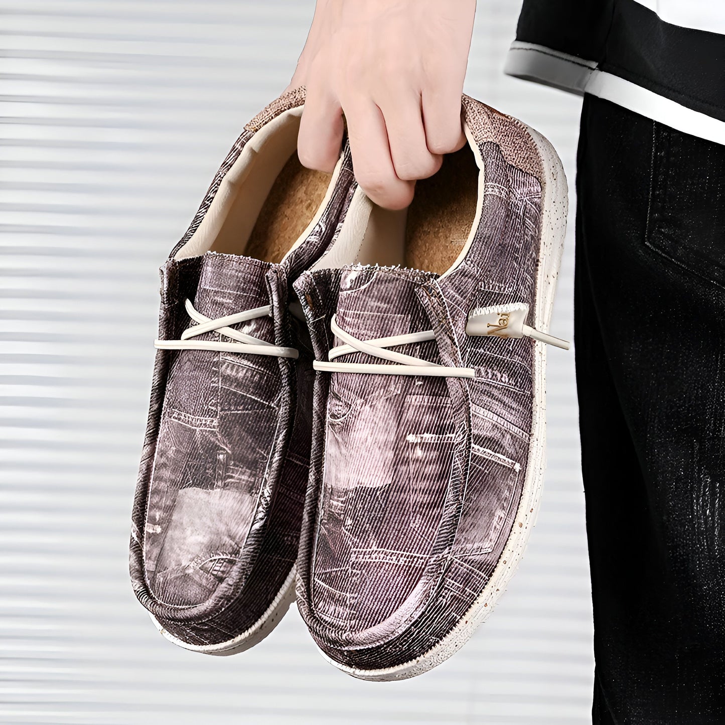 NOVA Mocassins Homme Respirants Effet Jeans