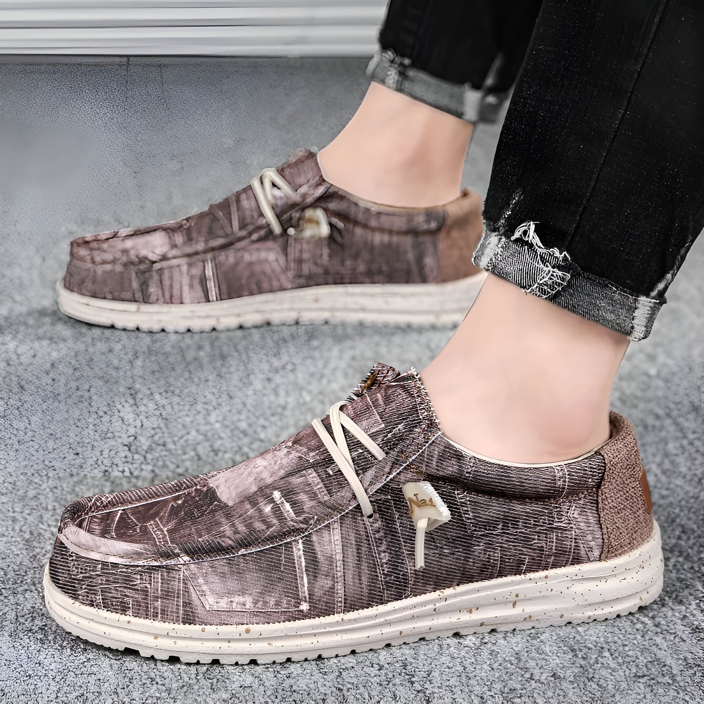 NOVA Mocassins Homme Respirants Effet Jeans