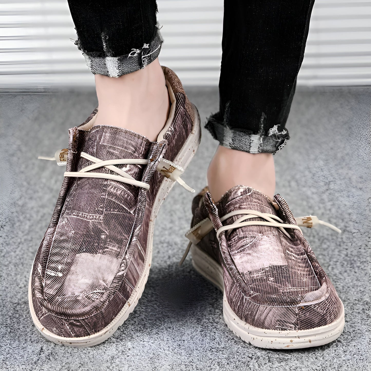 NOVA Mocassins Homme Respirants Effet Jeans