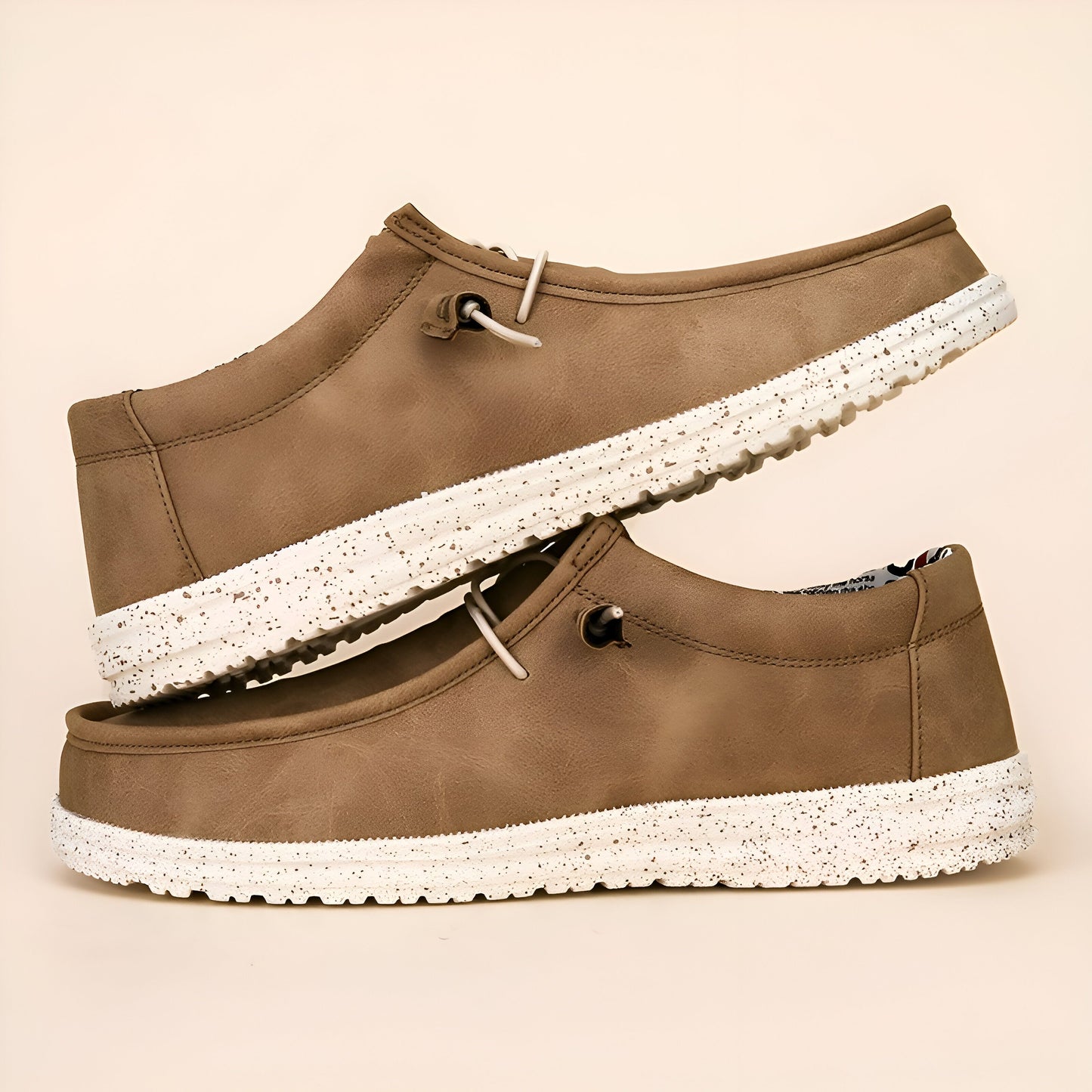 Mocassins Homme Premium Similicuir Marron & Bleu