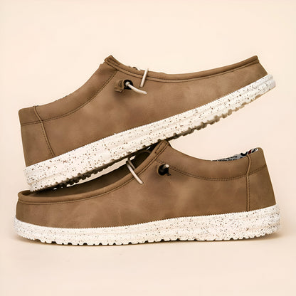 Mocassins Homme Premium Similicuir Marron & Bleu