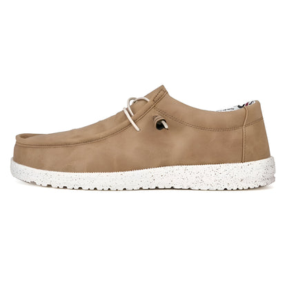 Mocassins Homme Premium Similicuir Marron & Bleu