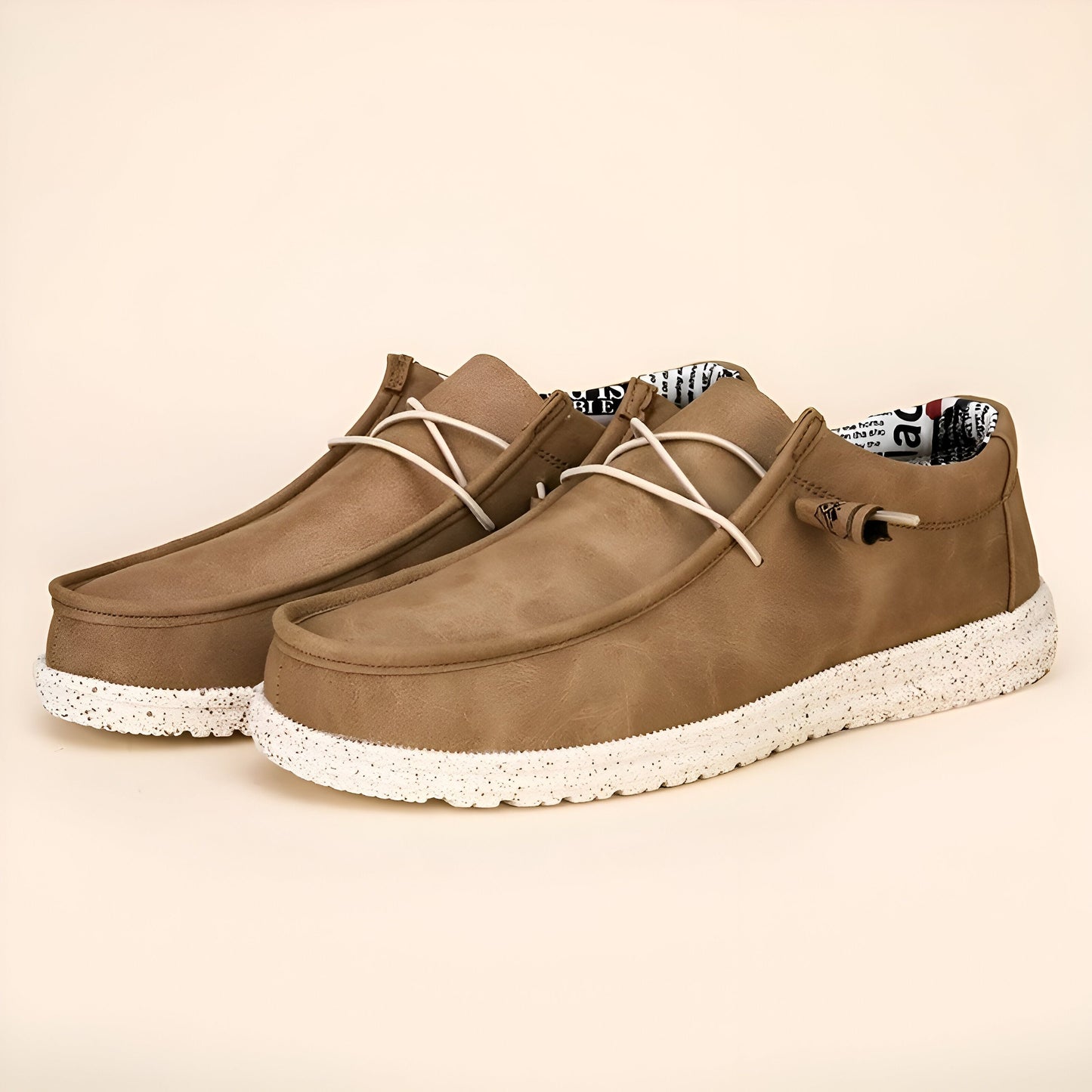 Mocassins Homme Premium Similicuir Marron & Bleu
