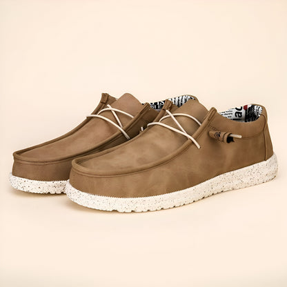 Mocassins Homme Premium Similicuir Marron & Bleu