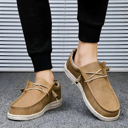 Mocassins Homme Premium Similicuir Marron & Bleu