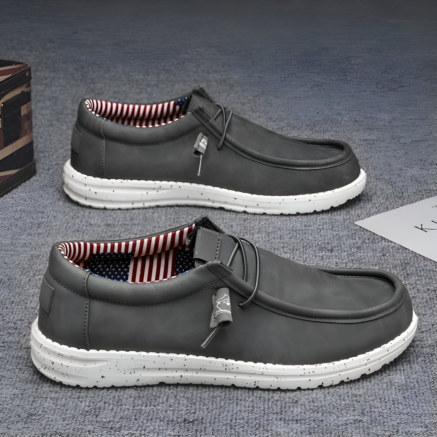 Mocassins - Homme Cuir Végan Sans Lacets Confortables