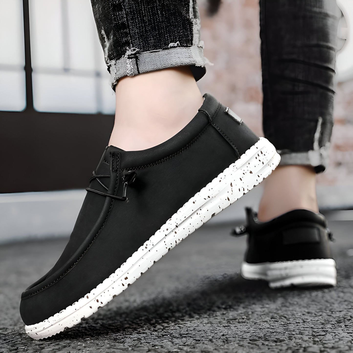 Mocassins - Homme Cuir Végan Sans Lacets Confortables