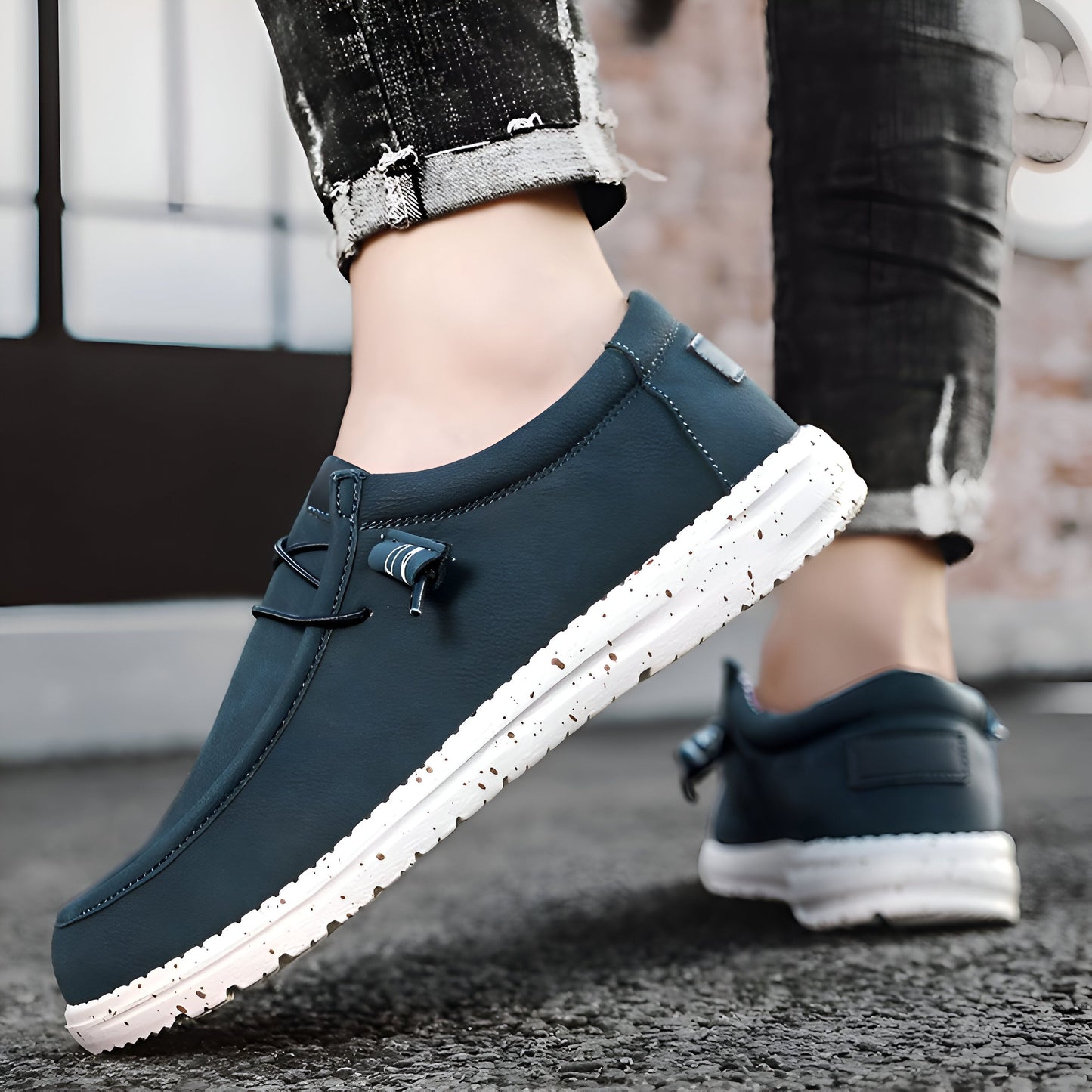 Mocassins - Homme Cuir Végan Sans Lacets Confortables
