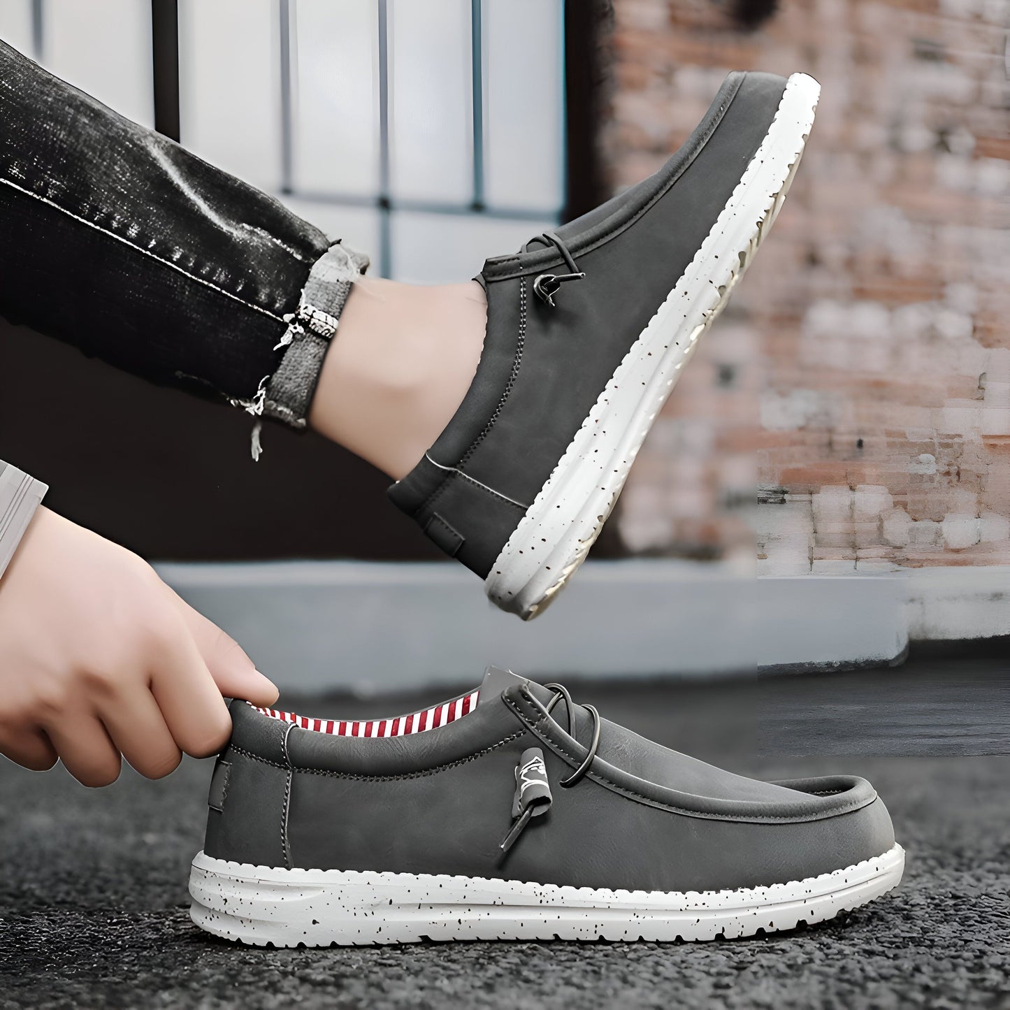 Mocassins - Homme Cuir Végan Sans Lacets Confortables