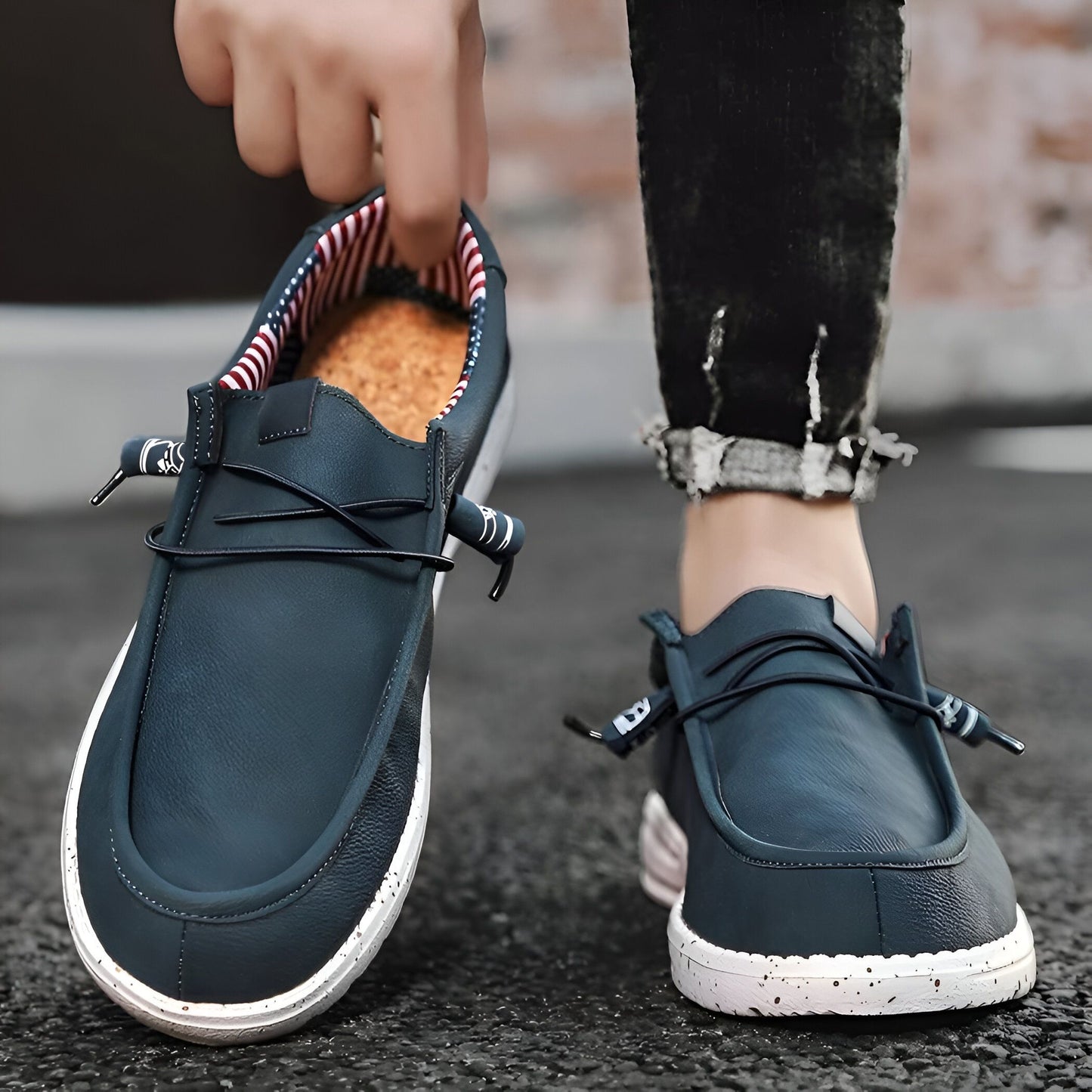 Mocassins - Homme Cuir Végan Sans Lacets Confortables