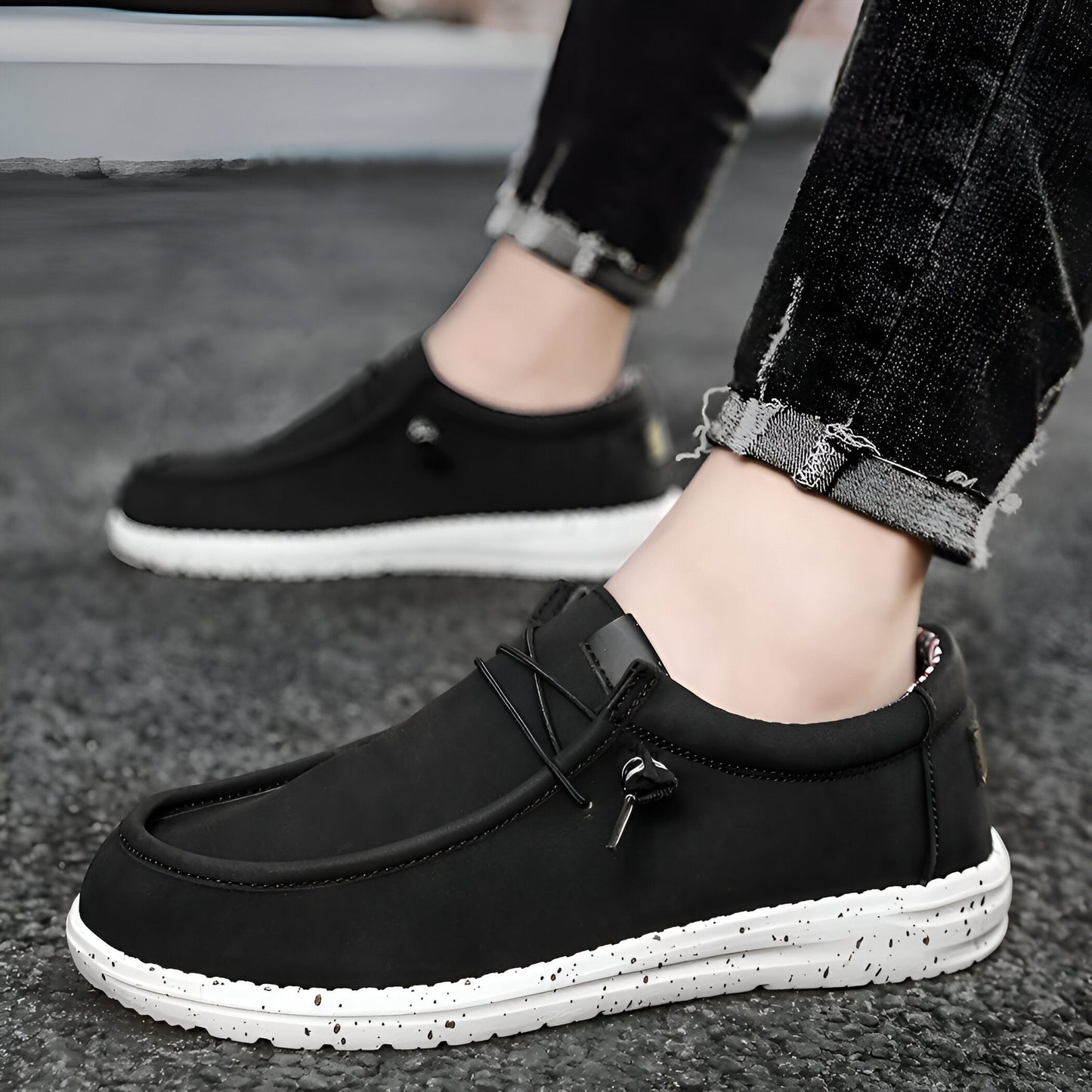 Mocassins - Homme Cuir Végan Sans Lacets Confortables