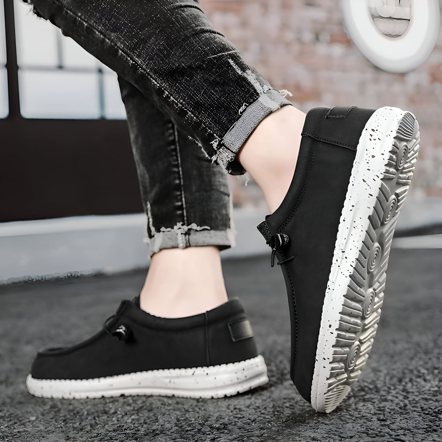 Mocassins - Homme Cuir Végan Sans Lacets Confortables
