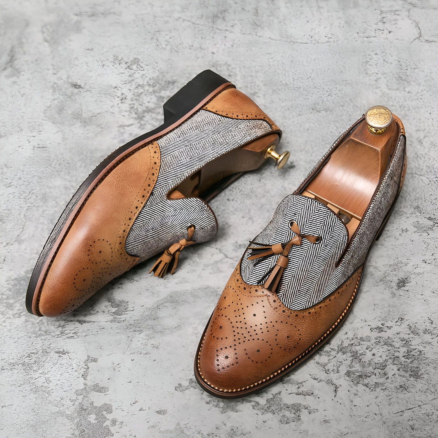 ÉlégancePro Mocassins Homme Cuir Glands Élégants