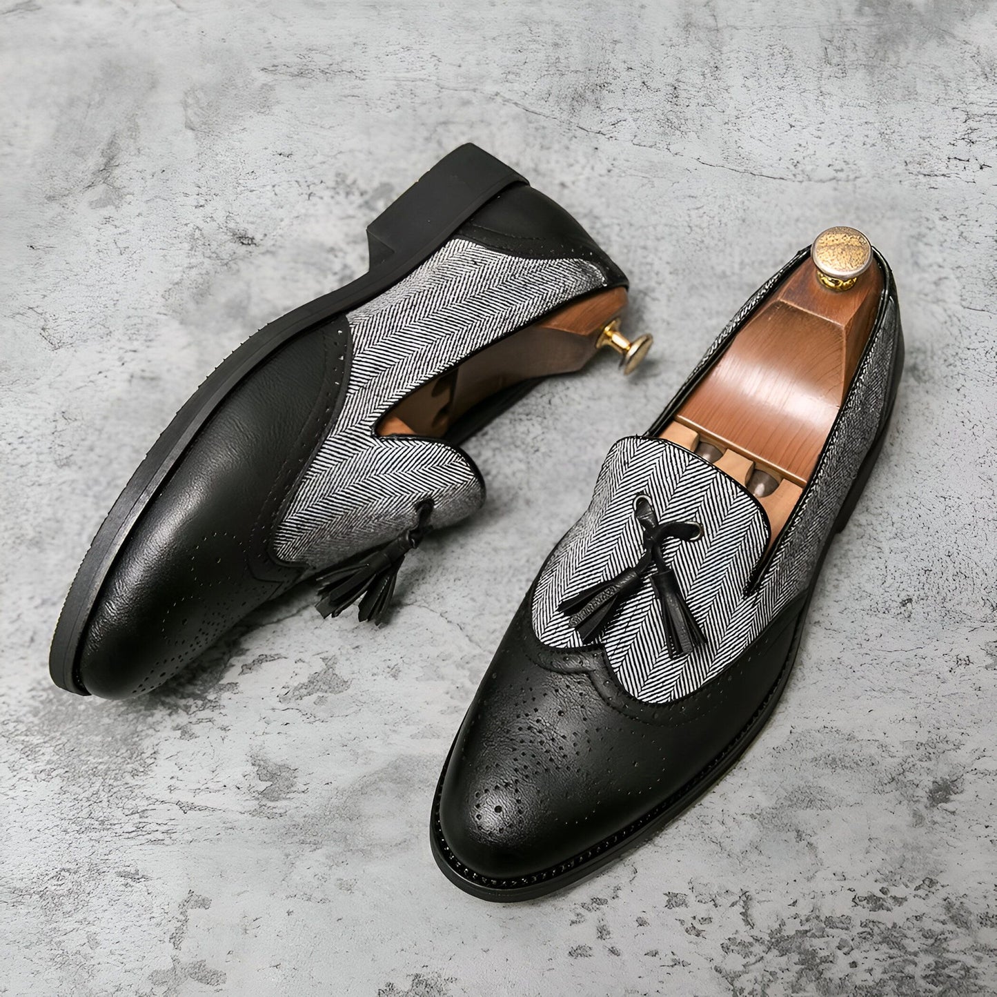 ÉlégancePro Mocassins Homme Cuir Glands Élégants