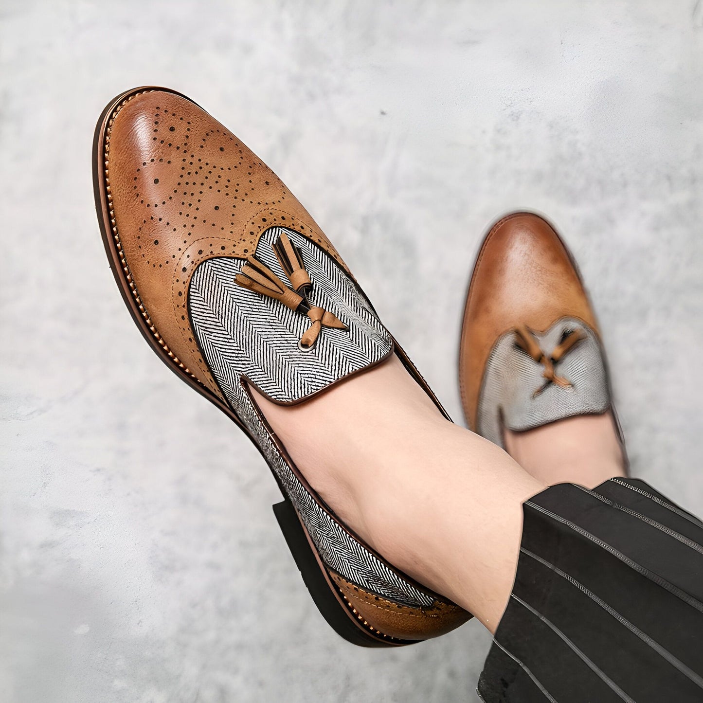 ÉlégancePro Mocassins Homme Cuir Glands Élégants