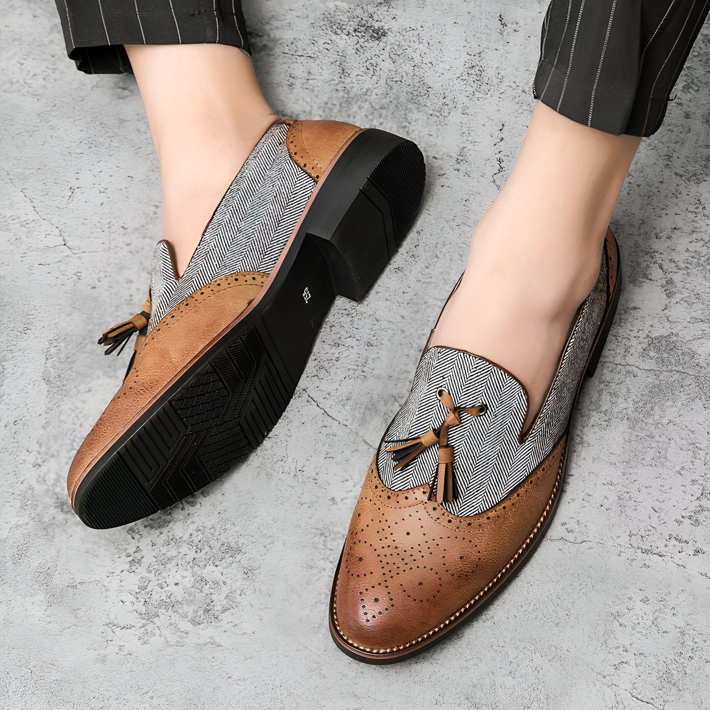 ÉlégancePro Mocassins Homme Cuir Glands Élégants