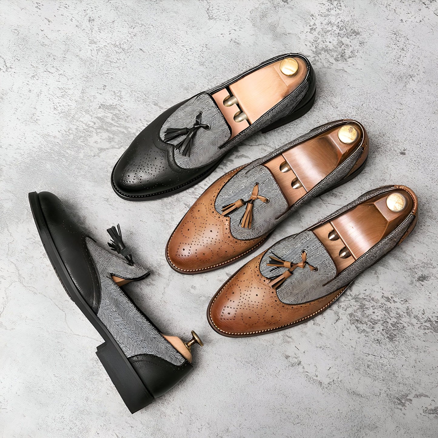 ÉlégancePro Mocassins Homme Cuir Glands Élégants