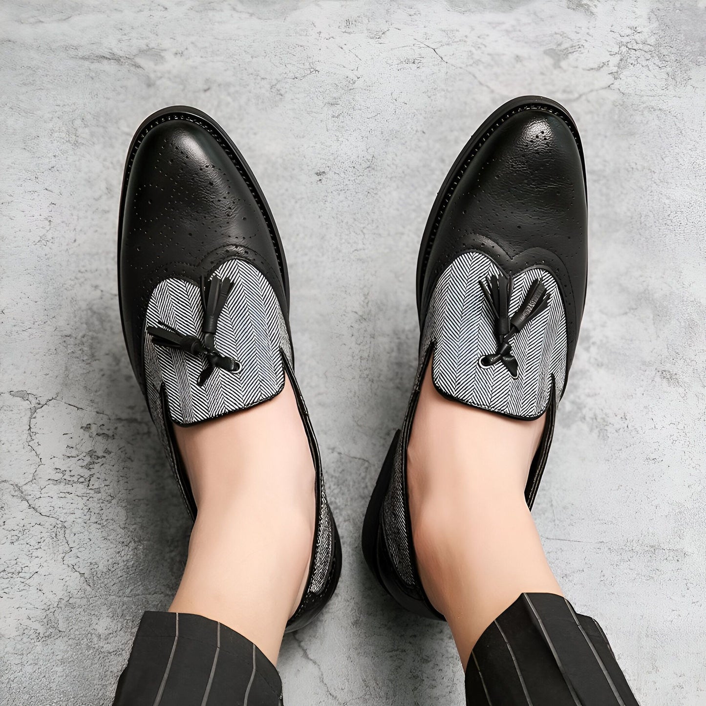 ÉlégancePro Mocassins Homme Cuir Glands Élégants