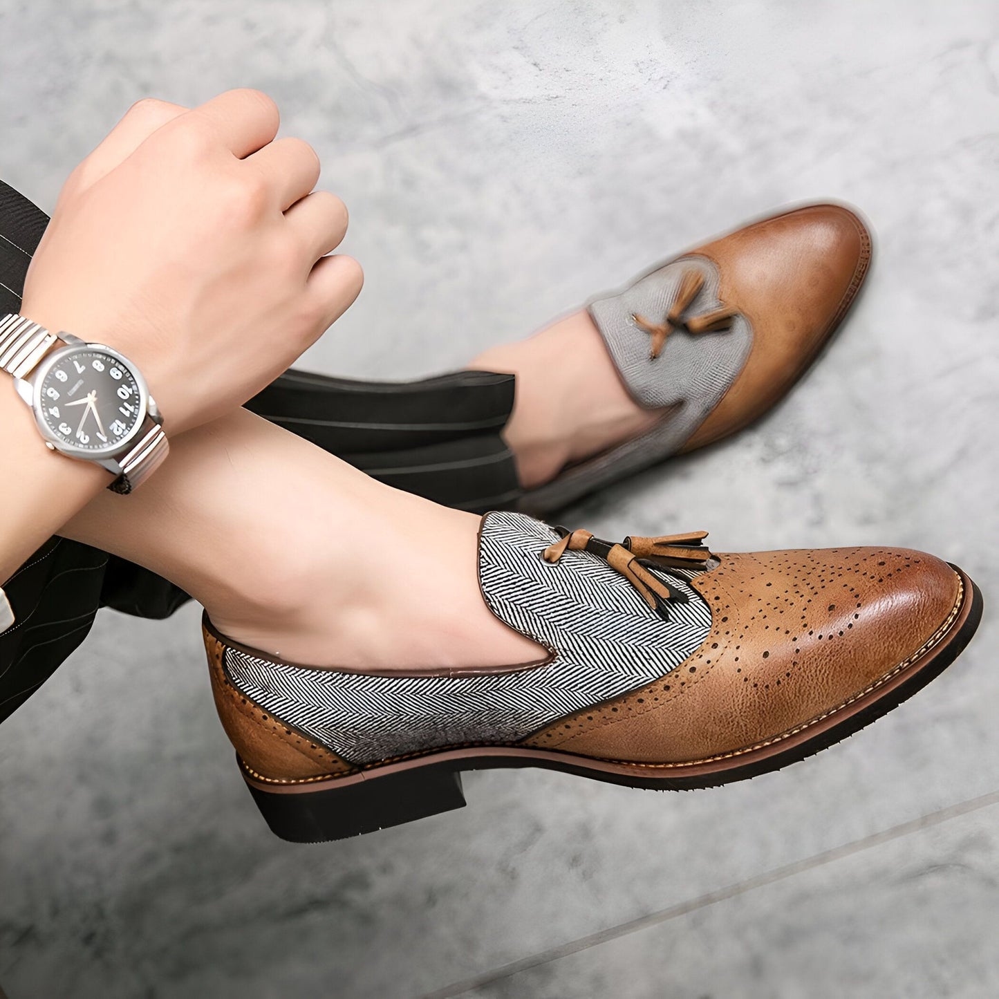ÉlégancePro Mocassins Homme Cuir Glands Élégants