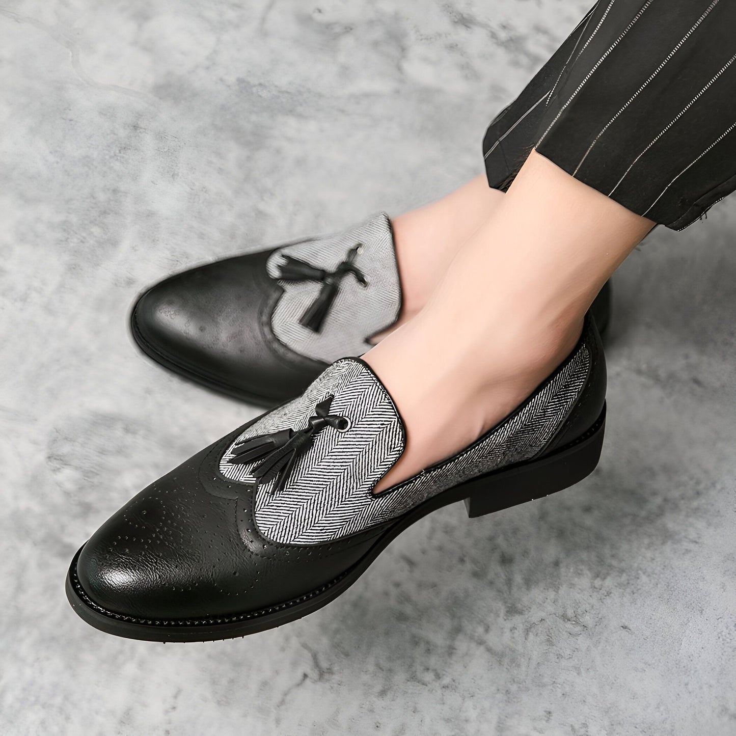 ÉlégancePro Mocassins Homme Cuir Glands Élégants