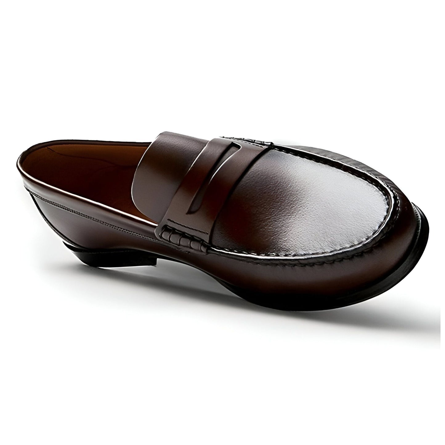 Élégance Mocassins Homme Cuir Souple Marron et Noir